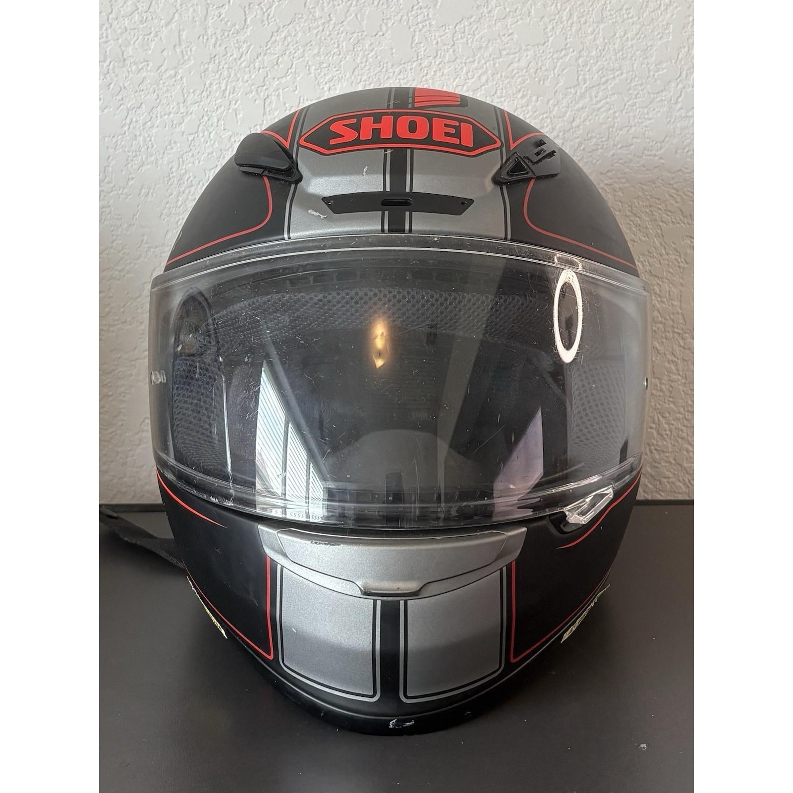 Shoei Rf-1200 Flagger Full Face Helmet Black Red Grey Size L 59-60 Cm